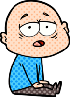 cartoon tired bald man png