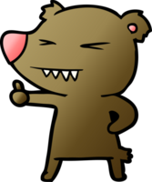 cartoon bear giving thumbs up png