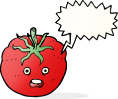 cartone animato pomodoro con discorso bolla png