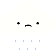 flat color retro cartoon of a rain cloud png