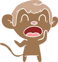 singe de dessin animé de style couleur plat criant png