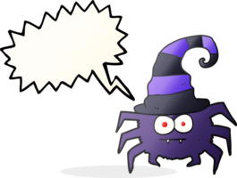 mano disegnato discorso bolla cartone animato Halloween ragno png