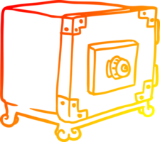 warm gradient line drawing of a cartoon traditional safe png