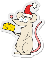 sticker of a cartoon christmas mouse png