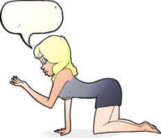 cartoon woman on all fours with speech bubble png