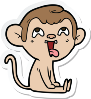 sticker of a crazy cartoon monkey png