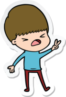 sticker of a cartoon stressed man png