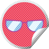 spectacles graphic   illustration circular sticker png