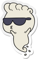 hand- getrokken sticker tekenfilm van kawaii eng geest png