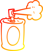 warm gradient line drawing of a cartoon spraypaint can png