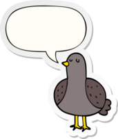 tekenfilm vogel met toespraak bubbel sticker png