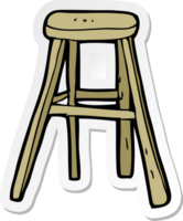 sticker of a cartoon wooden stool png