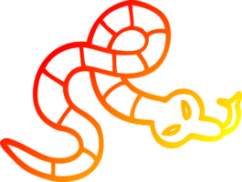 warm gradient line drawing of a cartoon poisonous snake png