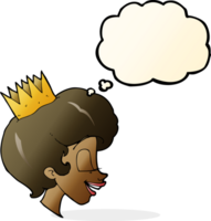 cartoon princess with thought bubble png