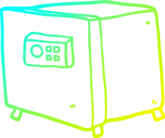 cold gradient line drawing of a cartoon safe png