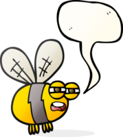 main tiré discours bulle dessin animé abeille png