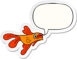 cartoon fighting fish with speech bubble sticker png