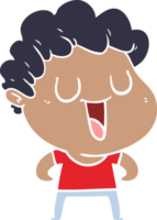 laughing flat color style cartoon man png