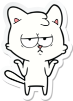 pegatina de un gato de dibujos animados aburrido png