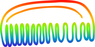 rainbow gradient line drawing of a cartoon plastic comb png