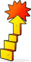 hand drawn cartoon stepping up arrow png