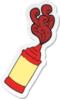 sticker of a cartoon ketchup bottle png