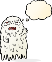gross cartoon ghost with thought bubble png
