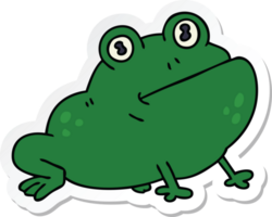 sticker of a quirky hand drawn cartoon frog png