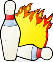 Cartoon-Bowling-Schild mit zehn Pins png