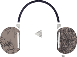 retro illustration style cartoon of a retro headphone png