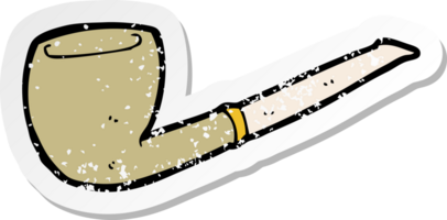 retro distressed sticker of a cartoon pipe png