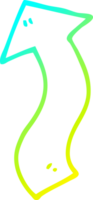 cold gradient line drawing of a cartoon directing arrow png