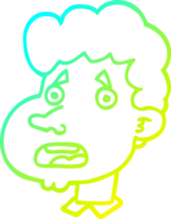 freddo pendenza linea disegno di un' cartone animato scioccato uomo png