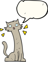 mano dibujado habla burbuja dibujos animados gato png