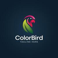 Parrot Bird logo, A colourful gradient bird logo template vector