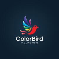 Sparrow Bird logo, A colourful gradient bird logo template vector