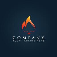 Spade logo, Flame speade logo template vector