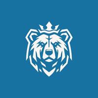 Bear logo, Abstract bear crown logo design template vector