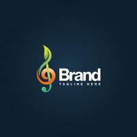 Music logo design template, A sleek and modern logo featuring musical elements vector