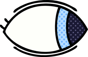 comic book style cartoon of a eye looking to one side png