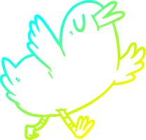 cold gradient line drawing of a happy bird png