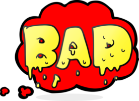 hand drawn thought bubble cartoon word bad png