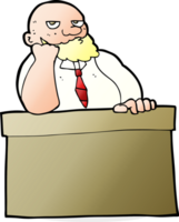 hombre aburrido de dibujos animados en el escritorio png