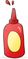 hand drawn cartoon ketchup bottle png