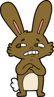 lapin anxieux de dessin animé png