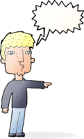 cartoon pointing man with thought bubble png