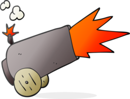 hand drawn cartoon cannon firing png