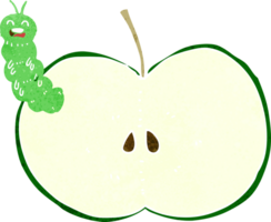 insecto de dibujos animados comiendo manzana png