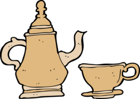 cartoon coffee pot and cup png