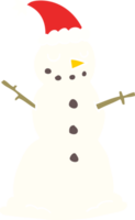 bonhomme de neige de noël dessin animé style couleur plat png